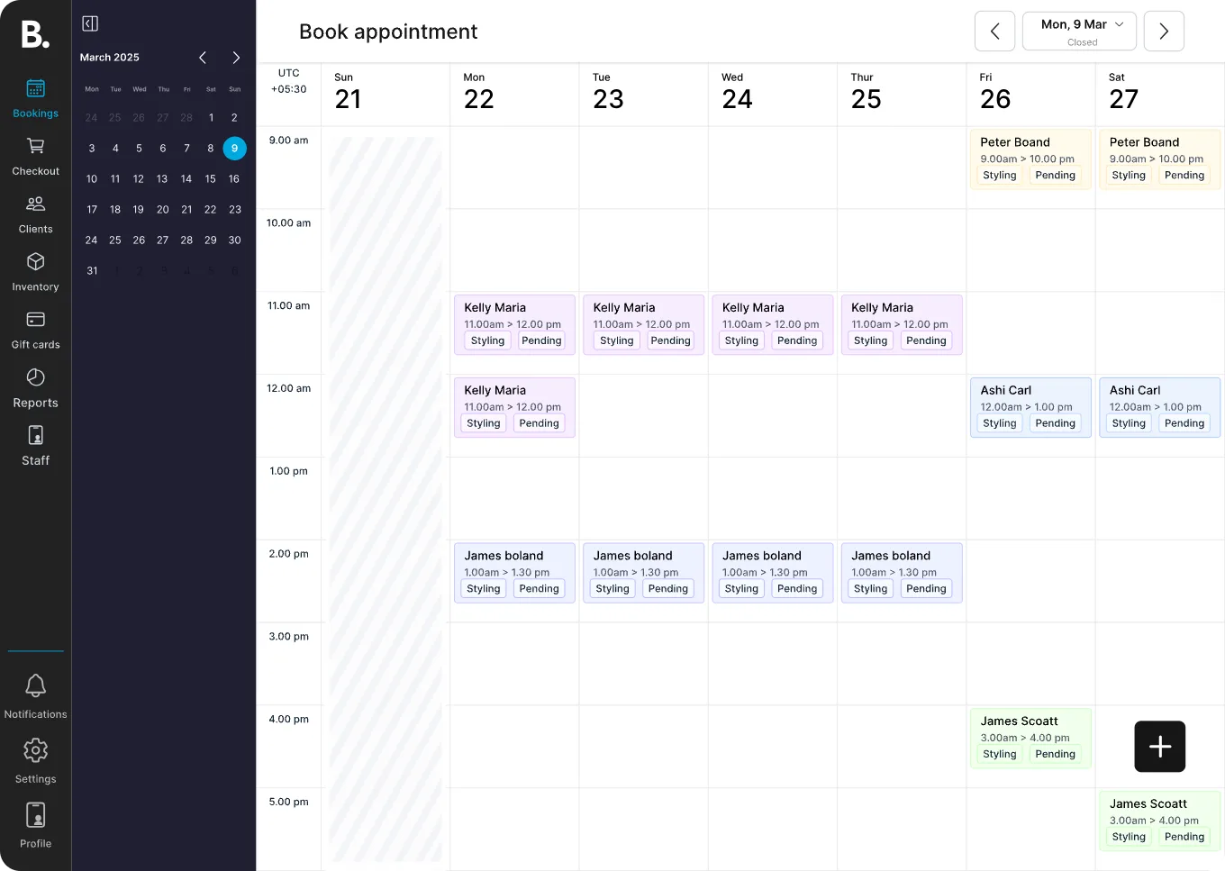 Booket Business Suite appointment diary